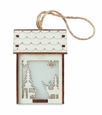 Logotrade reklamprodukter bild: MDF hus med lampa